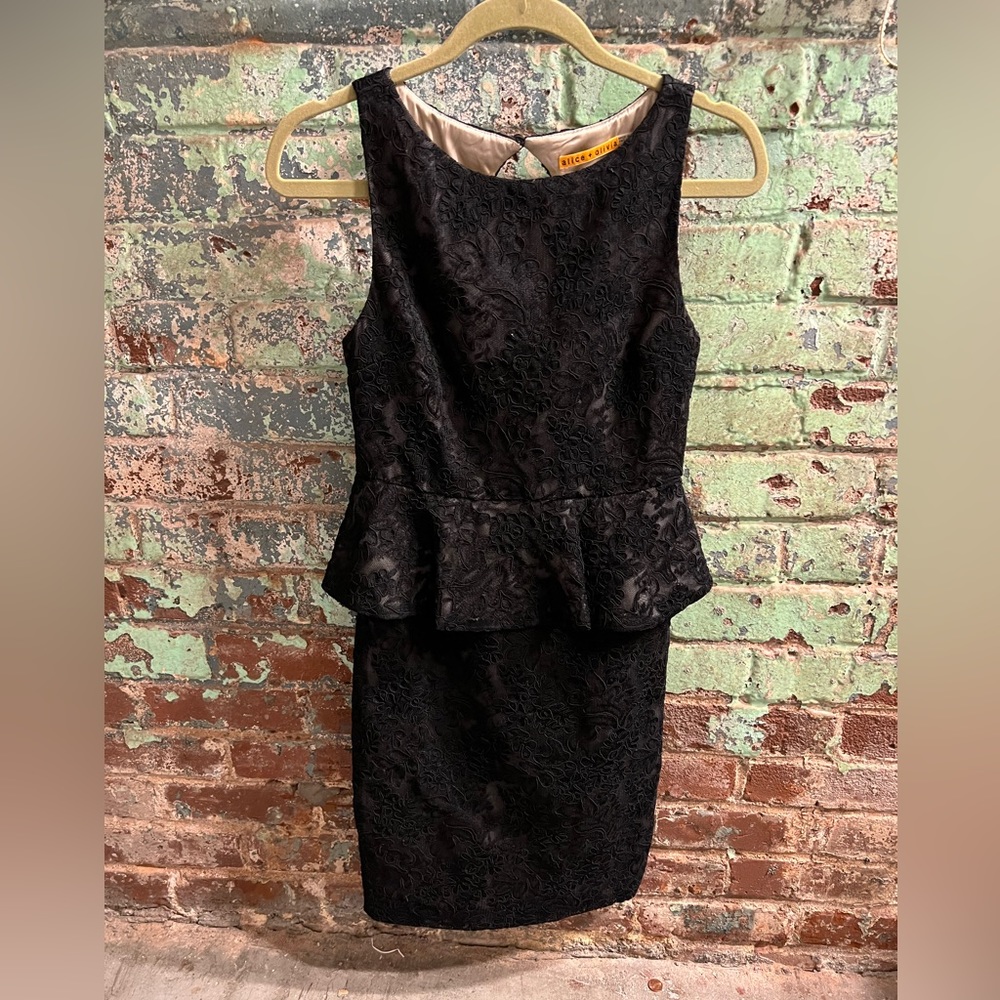 Alice & Olivia black lace dress, size 4